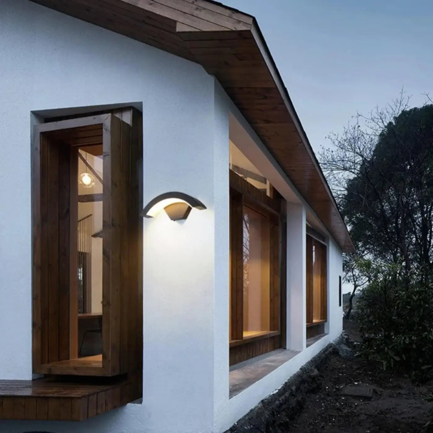 Outdoor Wall Lamp Modern with Arch LED Design for Exterior Use