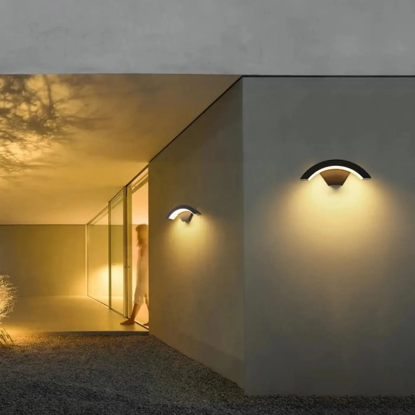 Outdoor Wall Lamp Modern with Arch LED Design for Exterior Use
