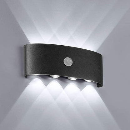 Outdoor Wall Lamp Modern with Motion Sensor and Up Down LED Light