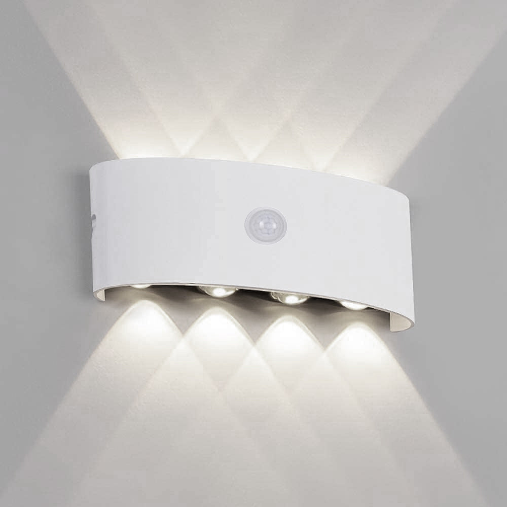 Outdoor Wall Lamp Modern with Motion Sensor and Up Down LED Light