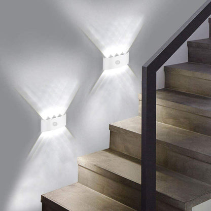 Outdoor Wall Lamp Modern with Motion Sensor and Up Down LED Light