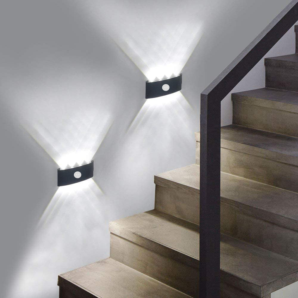 Outdoor Wall Lamp Modern with Motion Sensor and Up Down LED Light