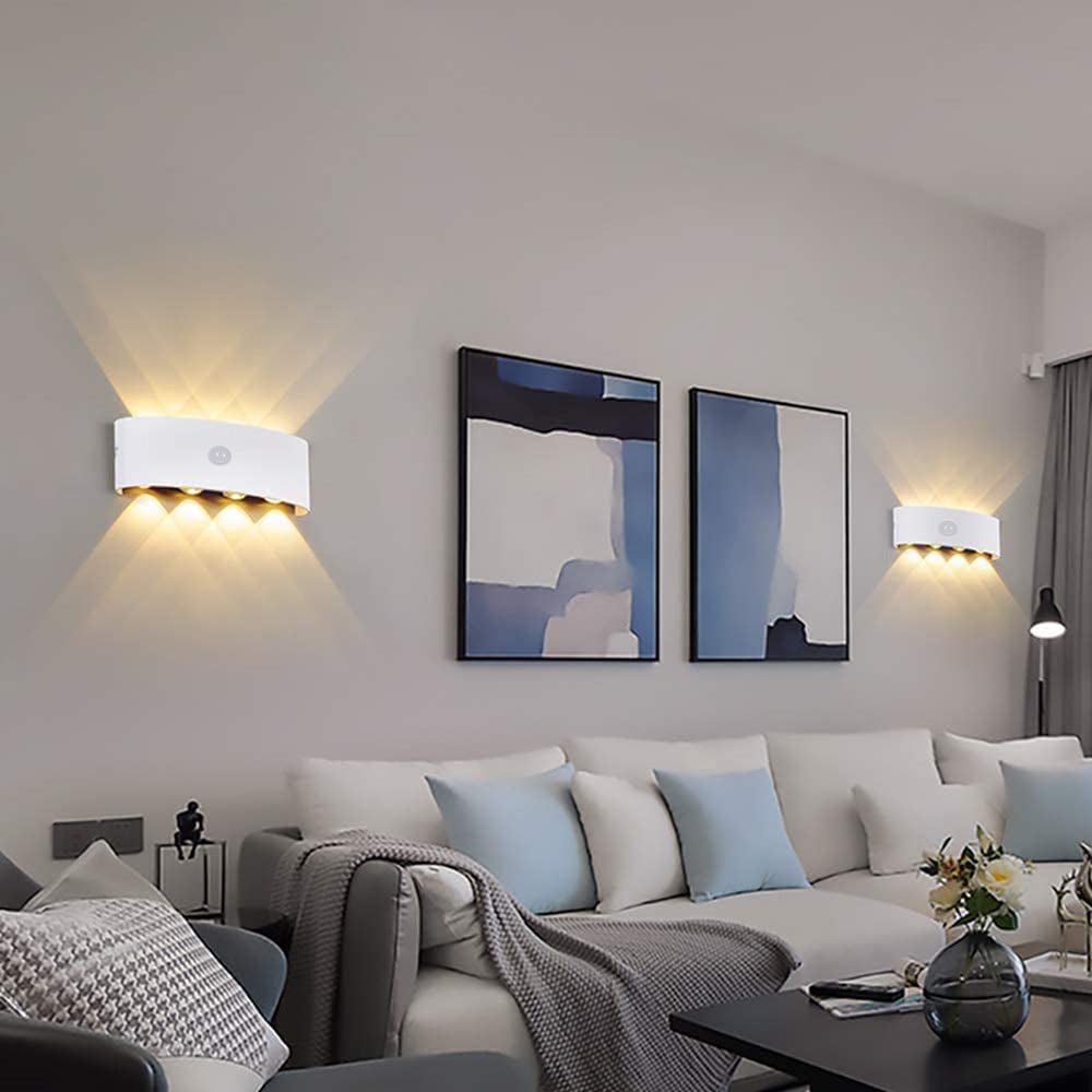 Outdoor Wall Lamp Modern with Motion Sensor and Up Down LED Light