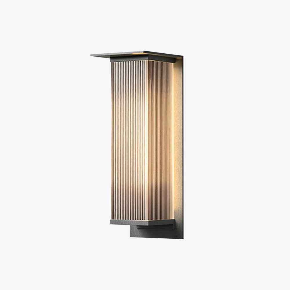 Outdoor Wall Lamp Modern with Ribbed Acrylic Panel for Patio and Facade