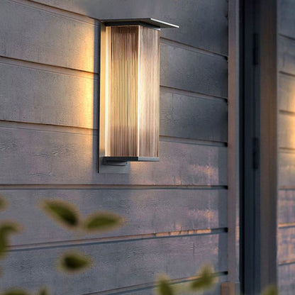 Outdoor Wall Lamp Modern with Ribbed Acrylic Panel for Patio and Facade