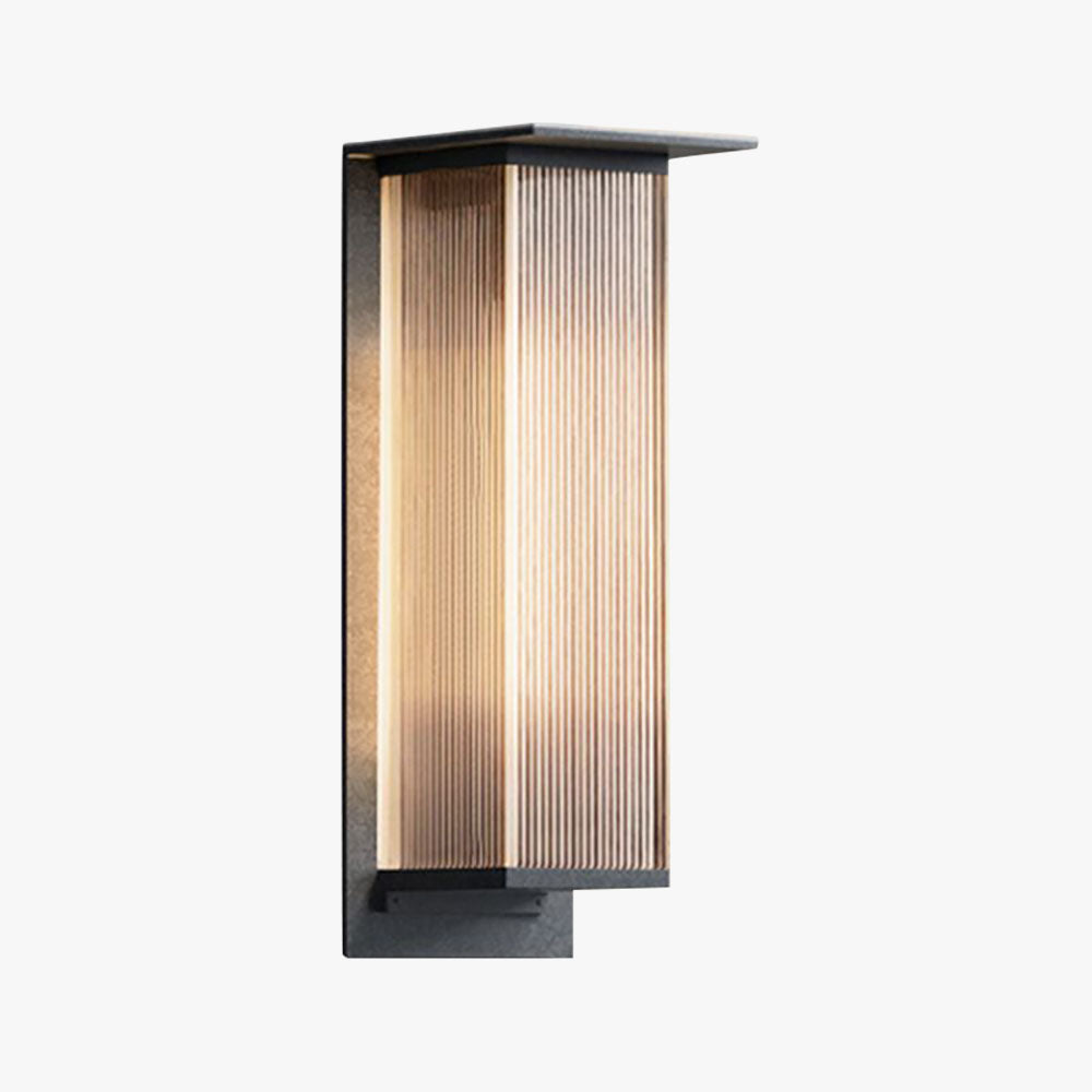Outdoor Wall Lamp Modern with Ribbed Acrylic Panel for Patio and Facade