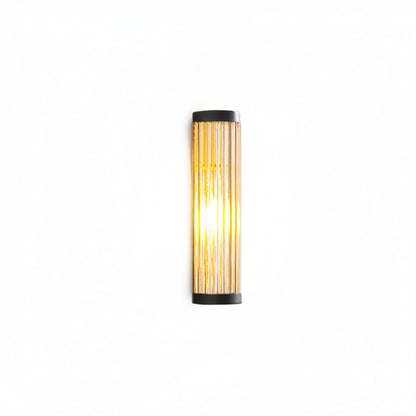 Outdoor Wall Lamp Modern with Ribbed Glass Tube Shade and IP65 Rating