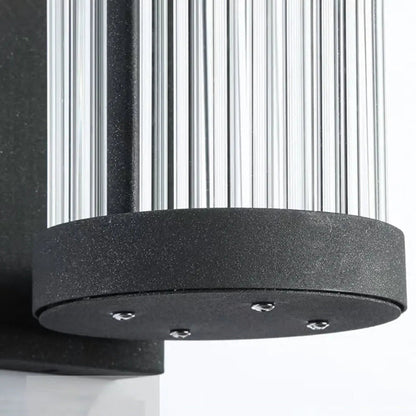 Outdoor Wall Lamp Modern with Ribbed Glass Tube Shade and IP65 Rating