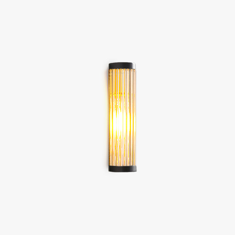 Outdoor Wall Lamp Modern with Ribbed Glass Tube Shade and IP65 Rating