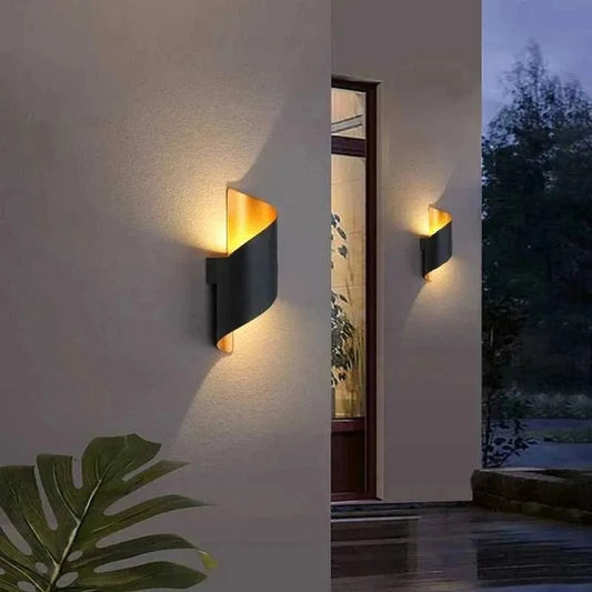 Outdoor Wall Lamp Modern with Spiral Design and Integrated LED