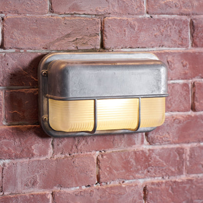 Outdoor Wall Lamp Nautical Industrial Bulkhead with Opaque Glass Diffuser
