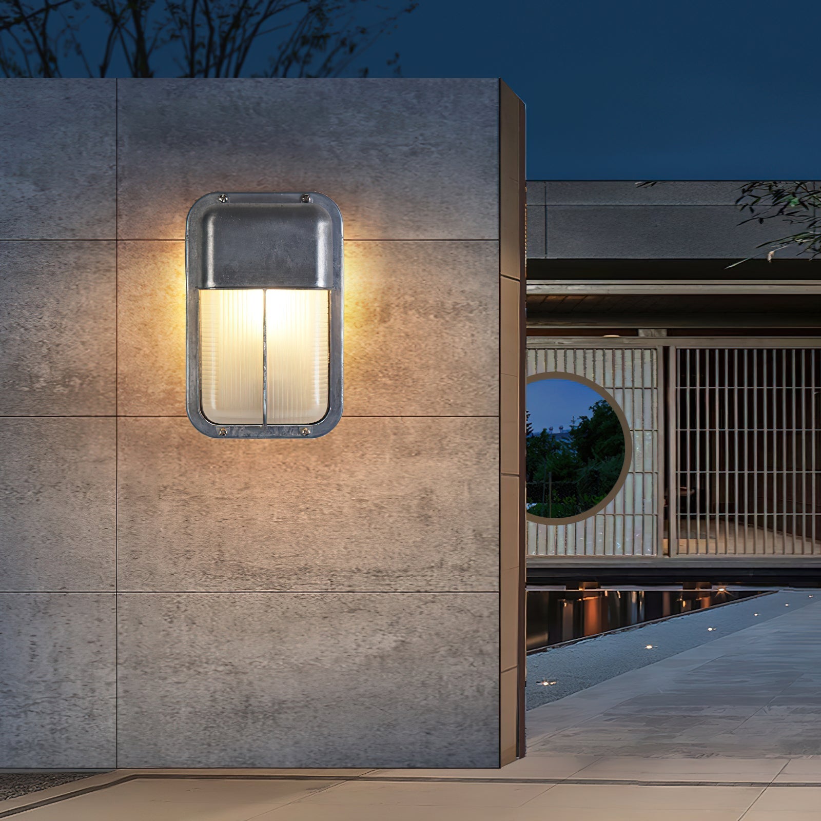 Outdoor Wall Lamp Nautical Industrial Bulkhead with Opaque Glass Diffuser