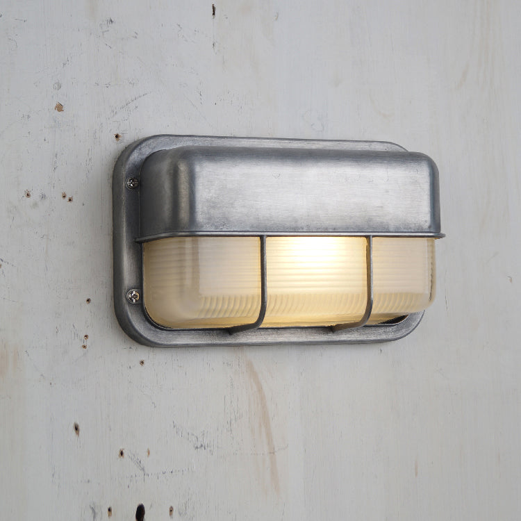 Outdoor Wall Lamp Nautical Industrial Bulkhead with Opaque Glass Diffuser