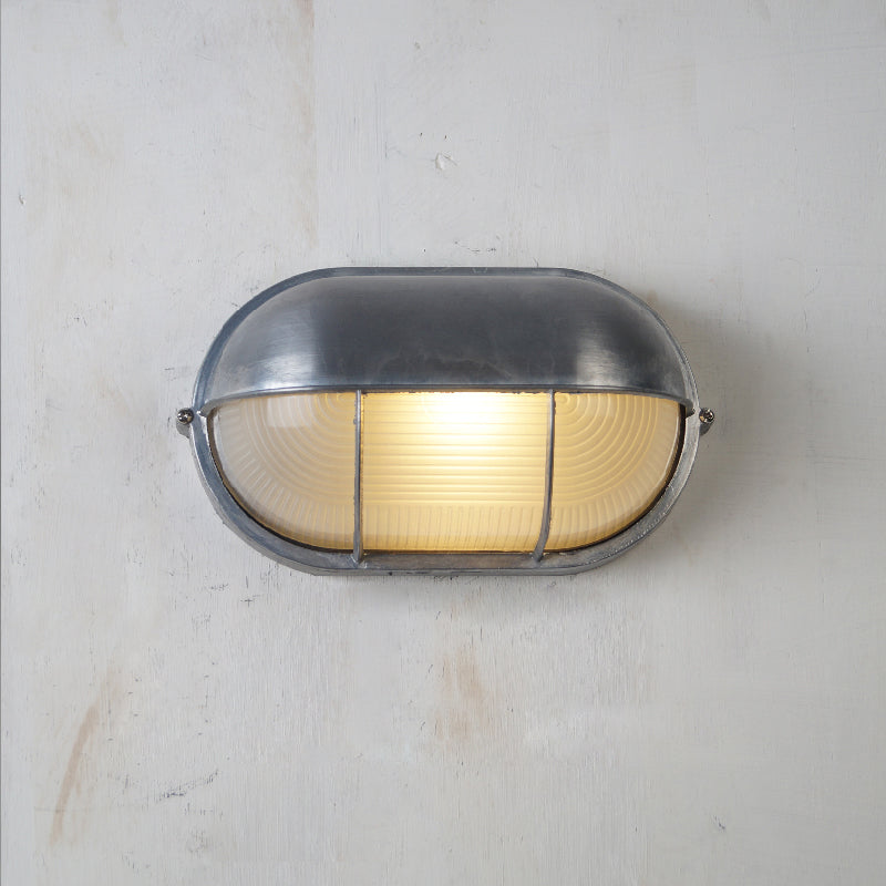 Outdoor Wall Lamp Nautical Industrial Bulkhead with Opaque Glass Diffuser