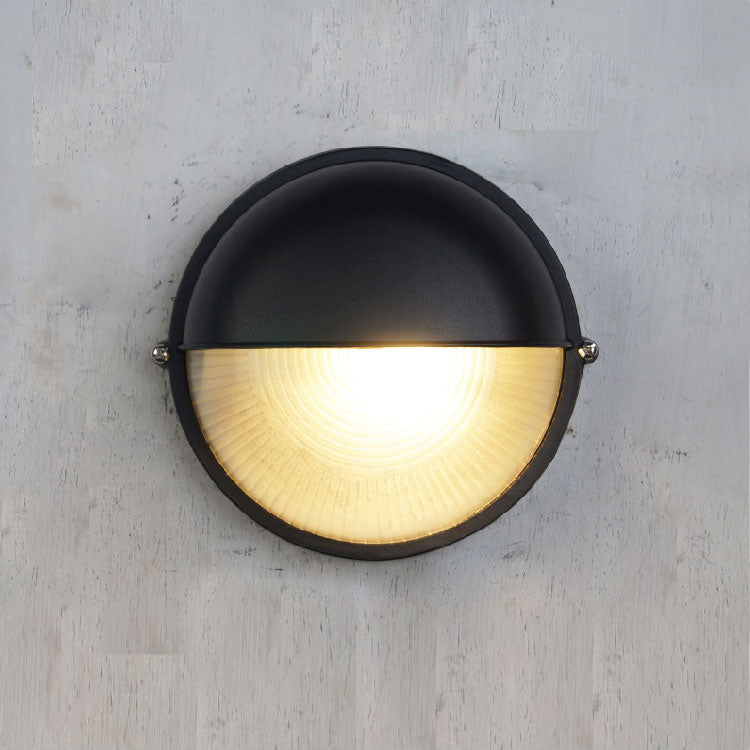 Outdoor Wall Lamp Nautical Industrial Bulkhead with Opaque Glass Diffuser