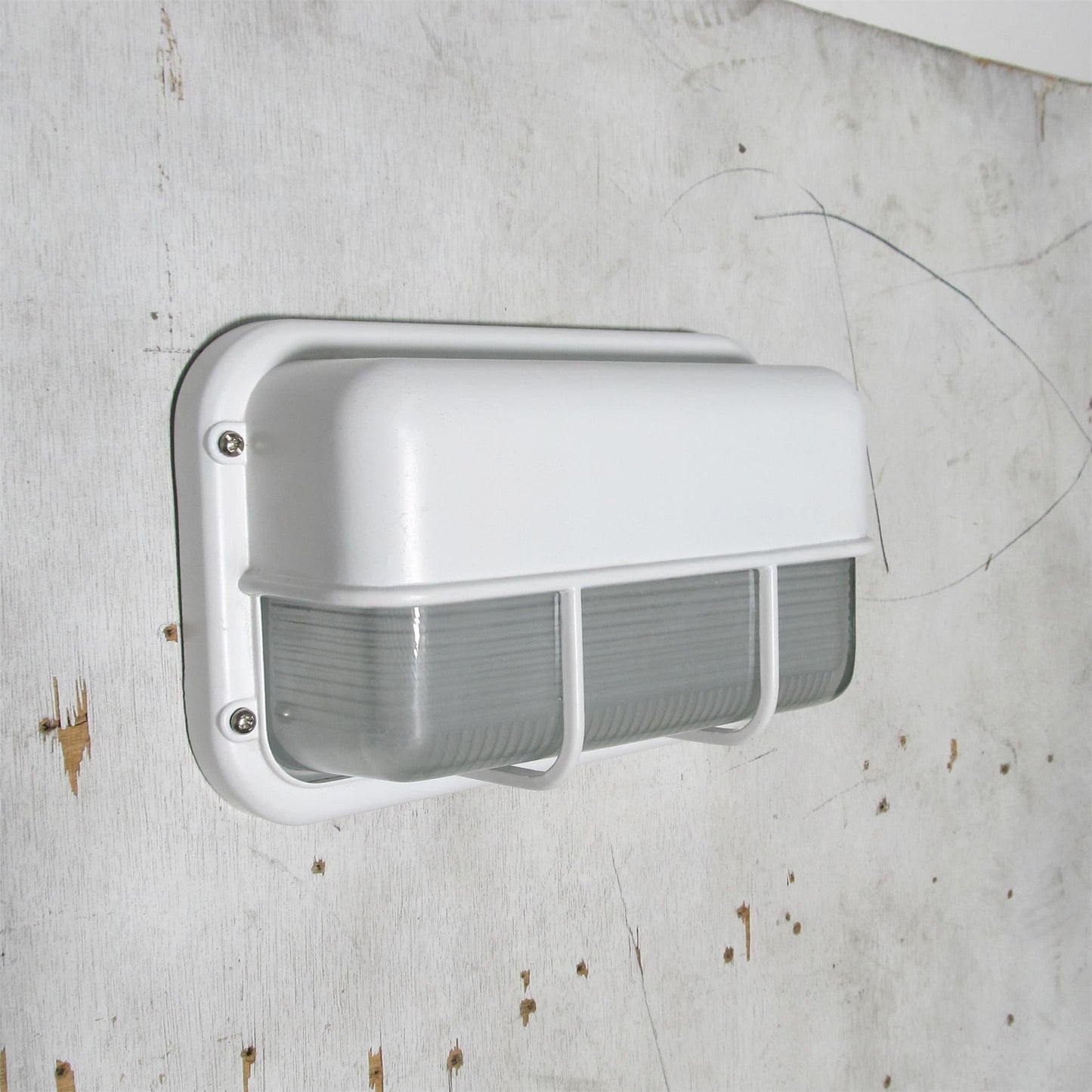 Outdoor Wall Lamp Nautical Industrial Bulkhead with Opaque Glass Diffuser
