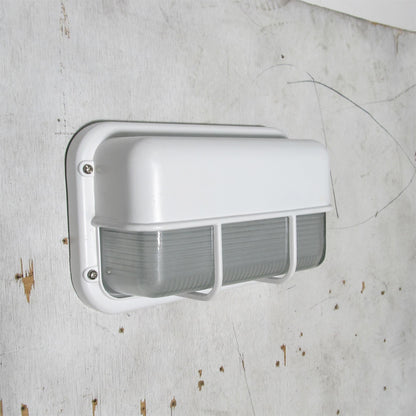Outdoor Wall Lamp Nautical Industrial Bulkhead with Opaque Glass Diffuser