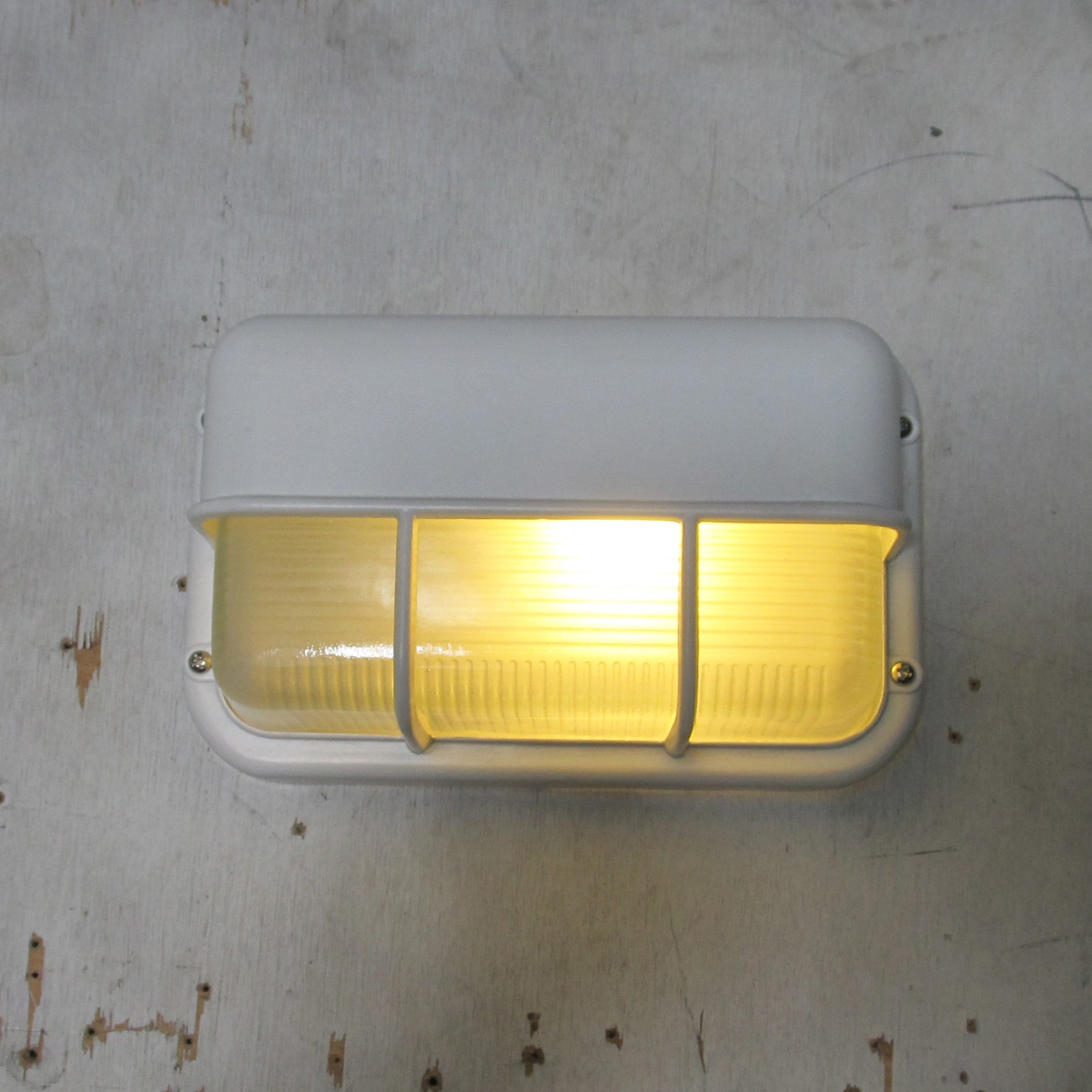 Outdoor Wall Lamp Nautical Industrial Bulkhead with Opaque Glass Diffuser