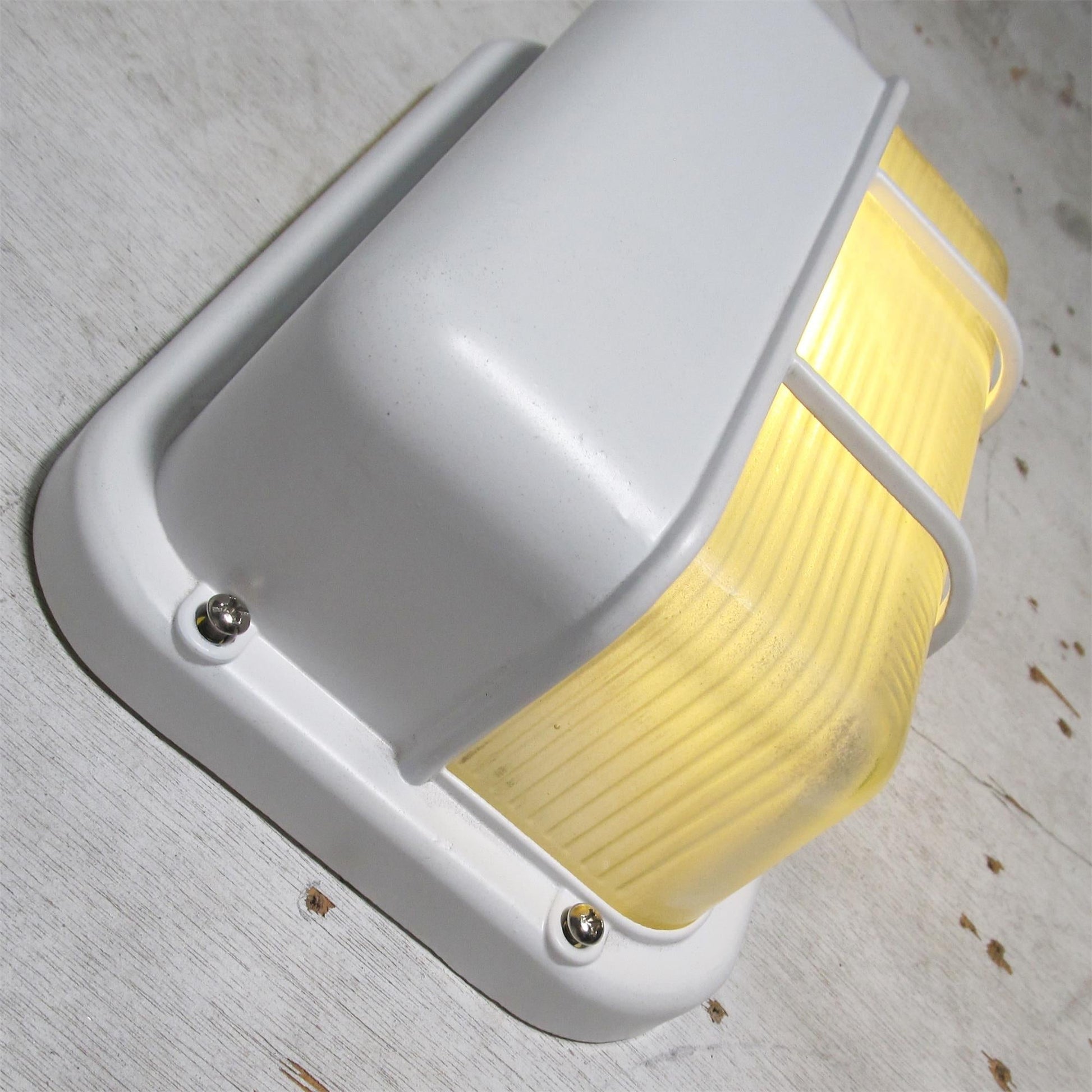 Outdoor Wall Lamp Nautical Industrial Bulkhead with Opaque Glass Diffuser