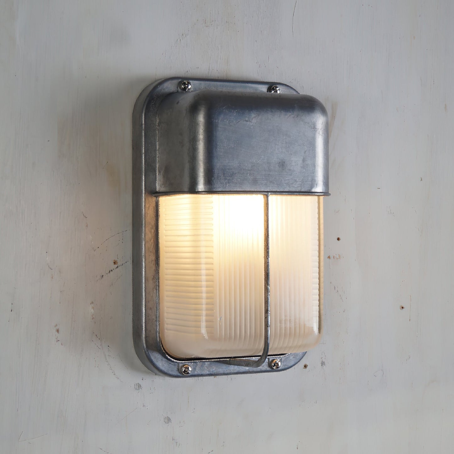 Outdoor Wall Lamp Nautical Industrial Bulkhead with Opaque Glass Diffuser