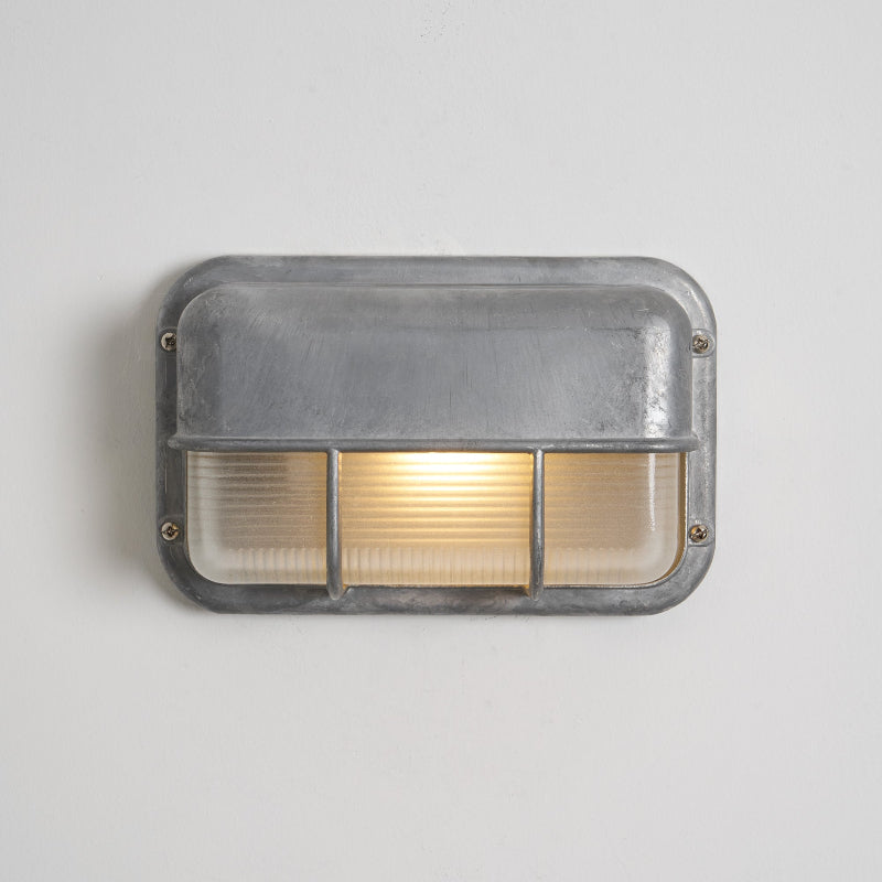 Outdoor Wall Lamp Nautical Industrial Bulkhead with Opaque Glass Diffuser