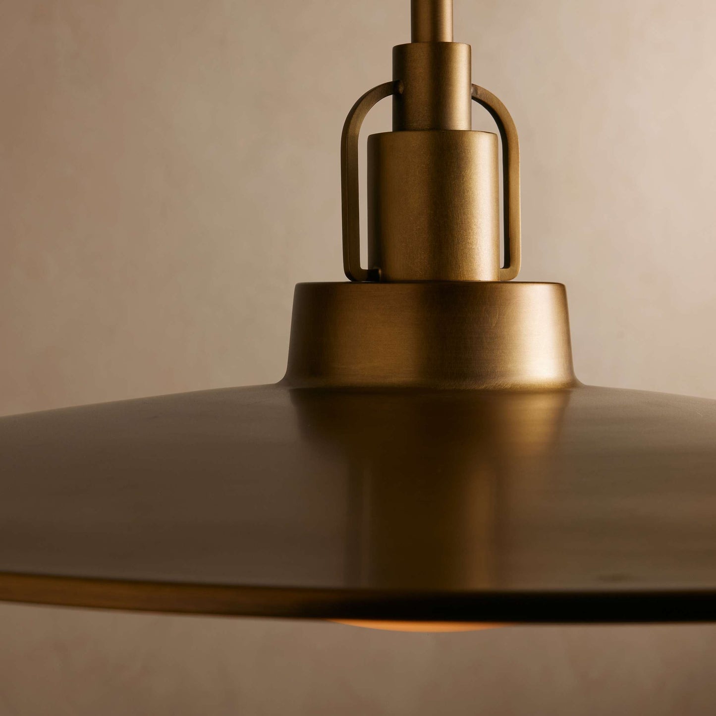 Pendant Lamp Art Deco with Disc Shade and Opal Glass Dome