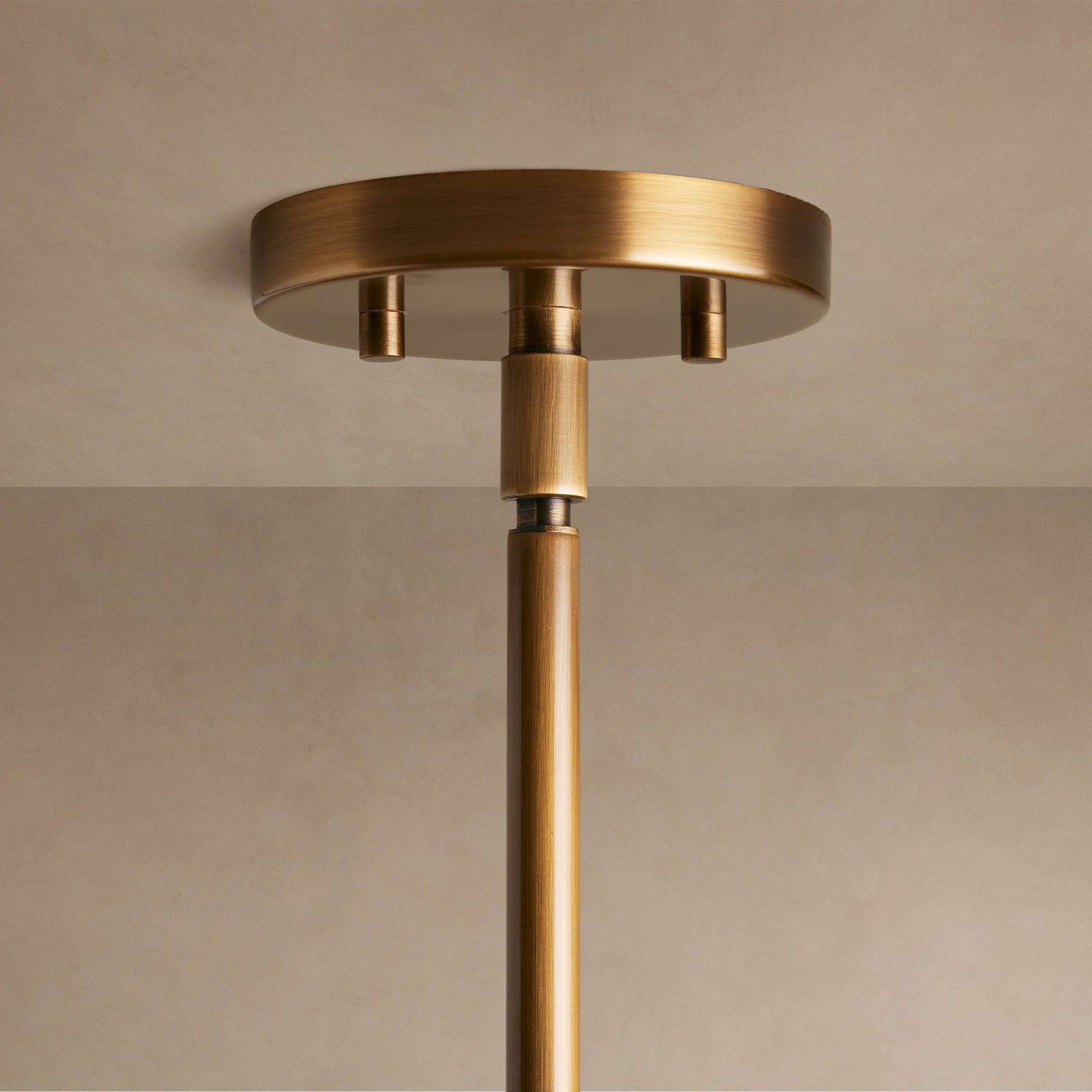 Pendant Lamp Art Deco with Double Glass Globe and Brass Finish