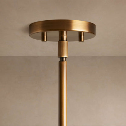 Pendant Lamp Art Deco with Double Glass Globe and Brass Finish