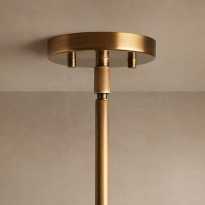 Pendant Lamp Art Deco with Double Glass Globe and Brass Finish