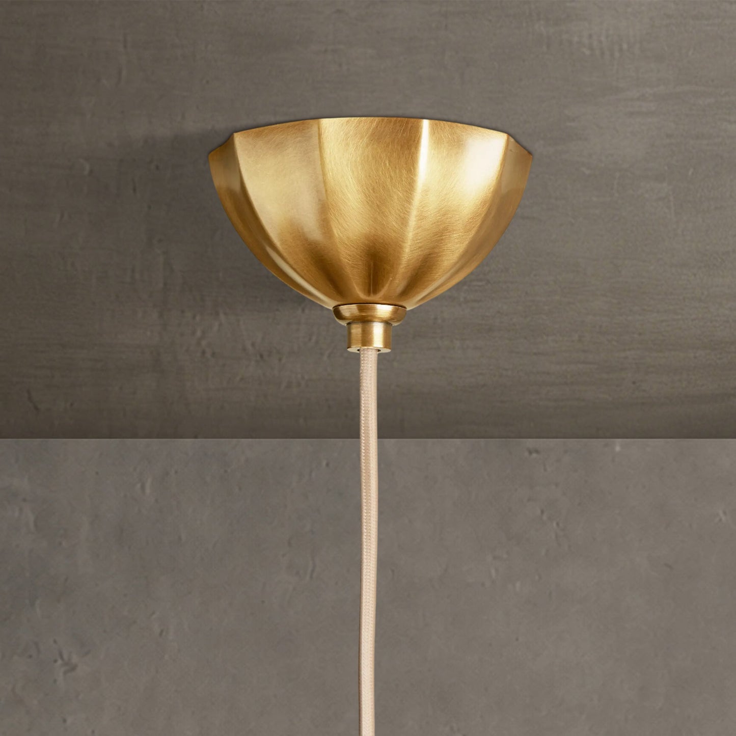 Pendant Lamp Art Deco with Paneled Globe Shade and Brass Finish