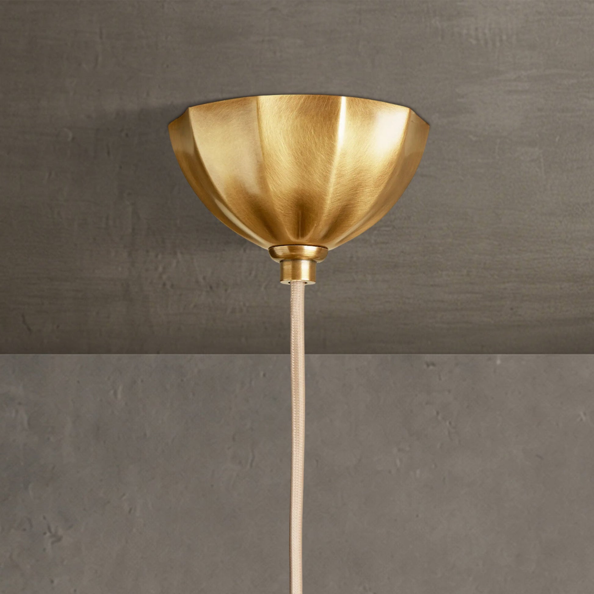 Pendant Lamp Art Deco with Paneled Globe Shade and Brass Finish