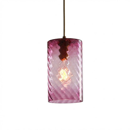 Pendant Lamp Art Deco with Twisted Ripple Glass Shade