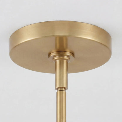 Pendant Lamp Farmhouse with Ribbed Glass Shade and Brass Finish
