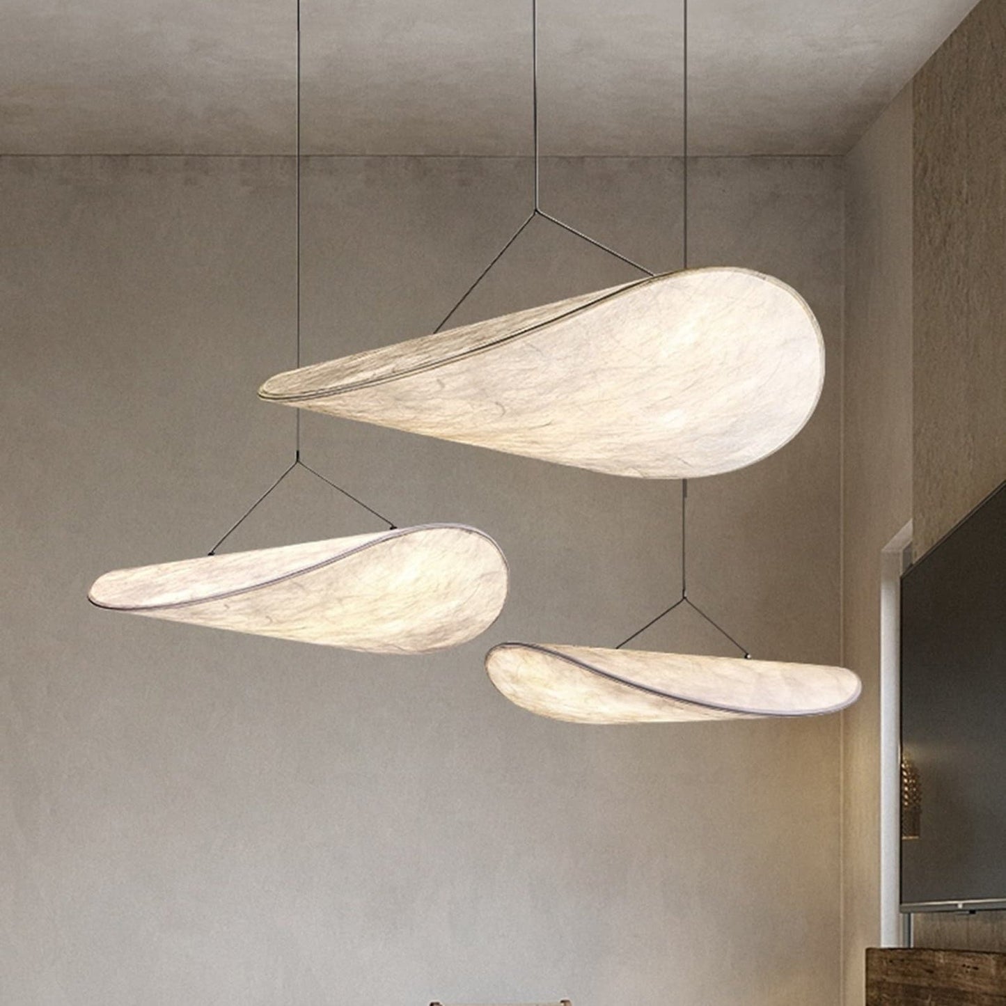 Pendant Lamp Minimalist Cloud Shape with Integrated LED and Adjustable Height