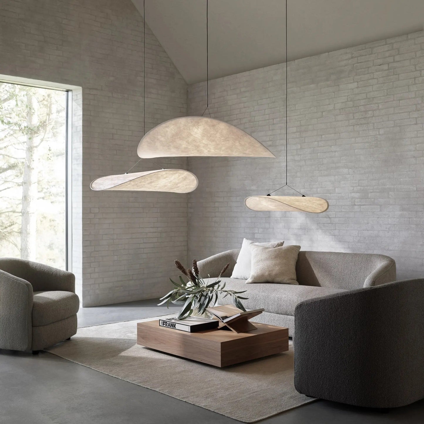 Pendant Lamp Minimalist Cloud Shape with Integrated LED and Adjustable Height