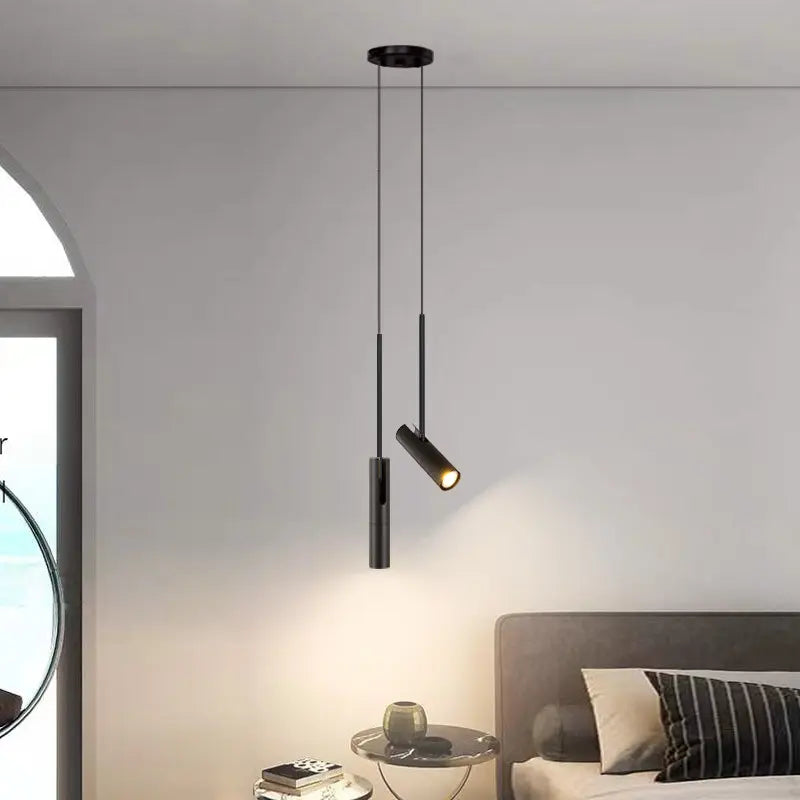 Pendant Lamp Minimalist Cylinder Spotlight with Adjustable Height