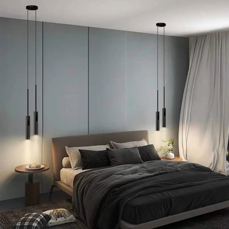 Pendant Lamp Minimalist Cylinder Spotlight with Adjustable Height