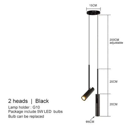 Pendant Lamp Minimalist Cylinder Spotlight with Adjustable Height