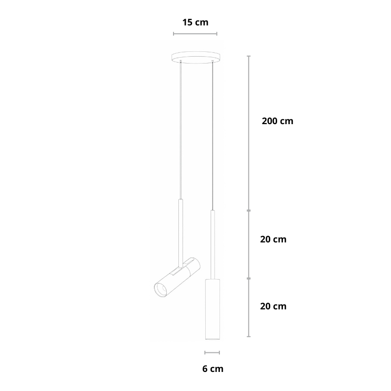 Pendant Lamp Minimalist Cylinder Spotlight with Adjustable Height