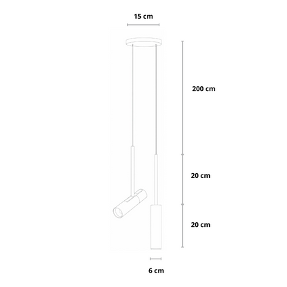 Pendant Lamp Minimalist Cylinder Spotlight with Adjustable Height