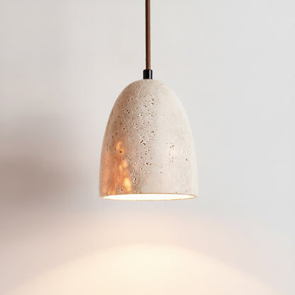 Pendant Lamp Minimalist Stone Shade with Warm Glow and Adjustable Height
