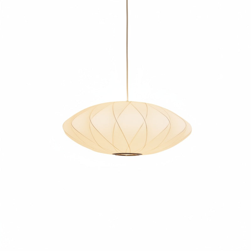 Pendant Lamp Minimalist with Saucer-Shaped Fabric Shade