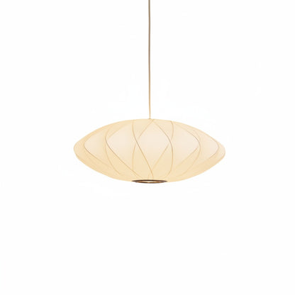 Pendant Lamp Minimalist with Saucer-Shaped Fabric Shade