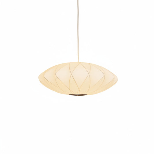 Pendant Lamp Minimalist with Saucer-Shaped Fabric Shade