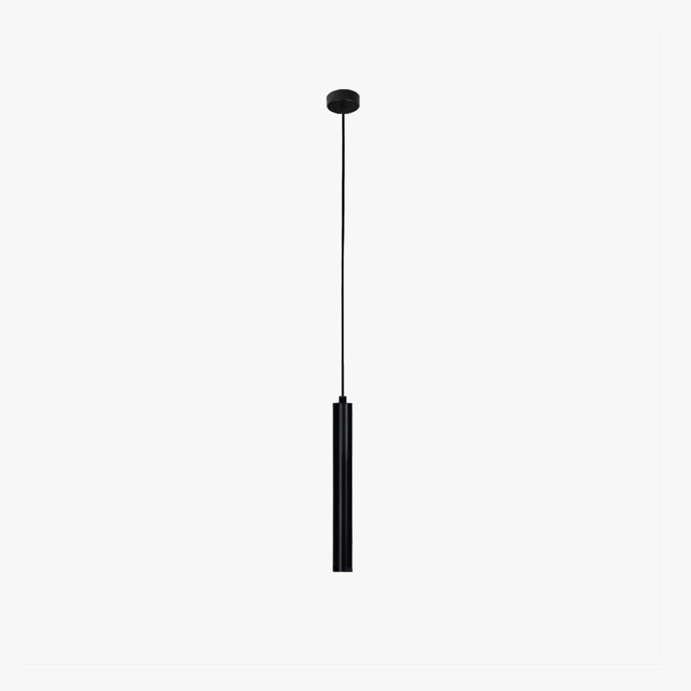 Pendant Lamp Minimalist with Slim Cylinder Shade and Hardwired LED