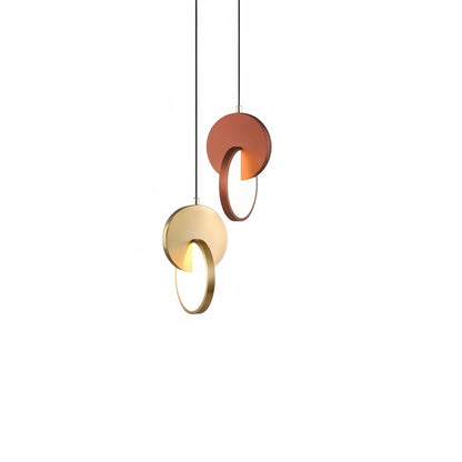 Pendant Lamp Modern Art Deco with Double Circle Design
