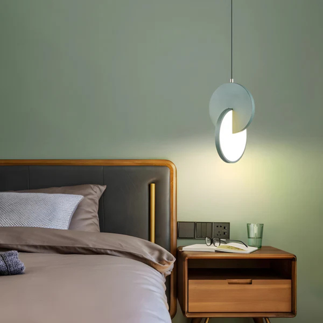 Pendant Lamp Modern Art Deco with Double Circle Design