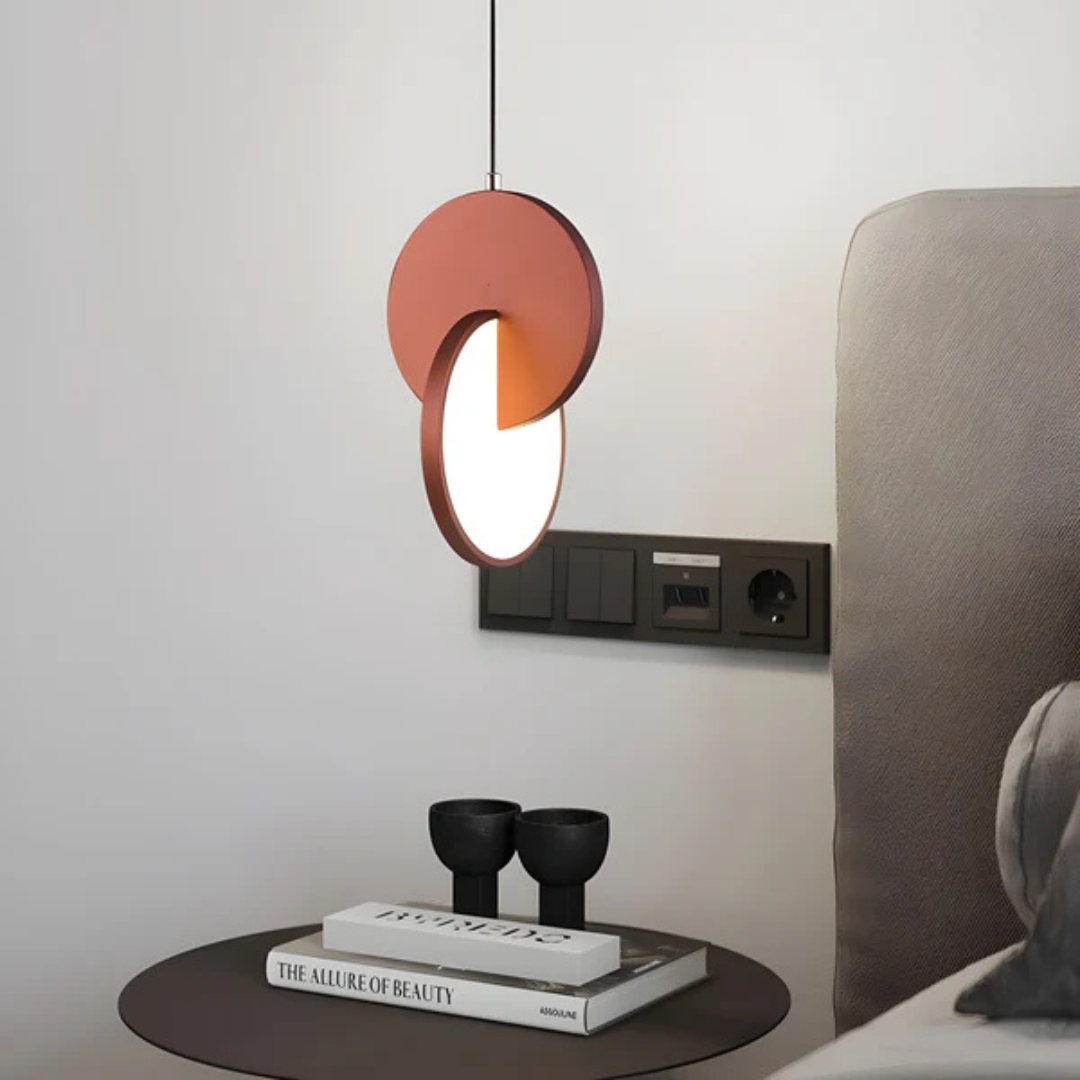Pendant Lamp Modern Art Deco with Double Circle Design