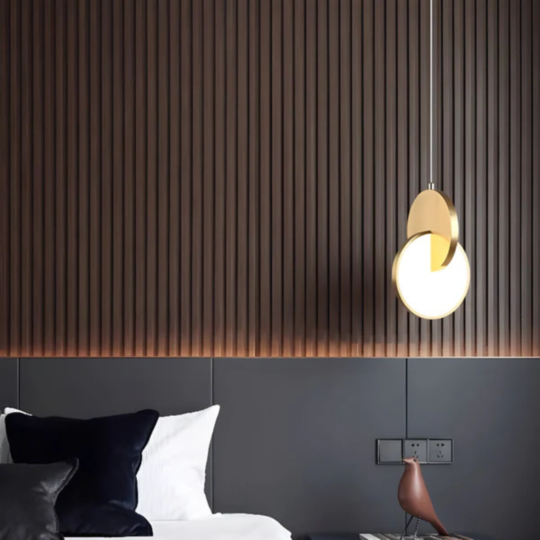 Pendant Lamp Modern Art Deco with Double Circle Design