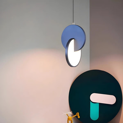 Pendant Lamp Modern Art Deco with Double Circle Design